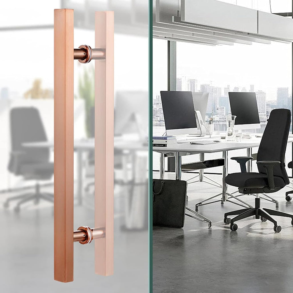 Door Handles 20Inch/24Inch/31Inch Metal Push Pull, Double Sided Pipe H Ssliding for Glass Door/Wooden Door