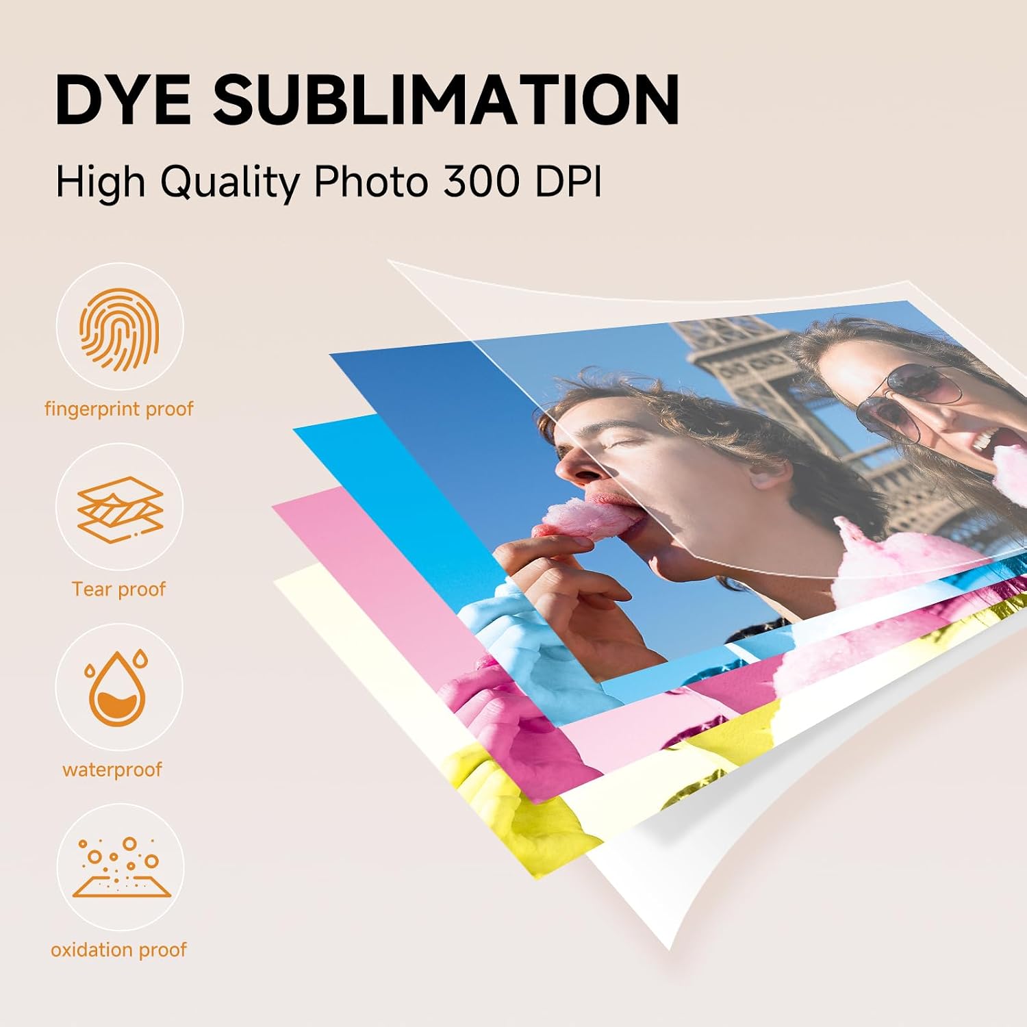 HPRT Photo Printer 4×6'+20 Sheets Photo Paper & 1 Ribbon, Wi-Fi Full-Color Instant Phone Photo Printer for iPhone, Android, Smartphone, Thermal Dye-Sublimation Impresora De Fotos for Home Use