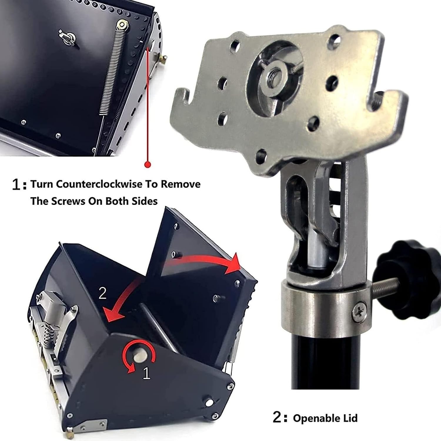 Drywall Taping Tools 8''/10''/12'' Flat Finish Box Set+40''-63.8'' Extendable Handle 120° Adjustble Drywall Flat Finishing Box Tool for Interior Decoration - Quick Clean(22cm/8in)
