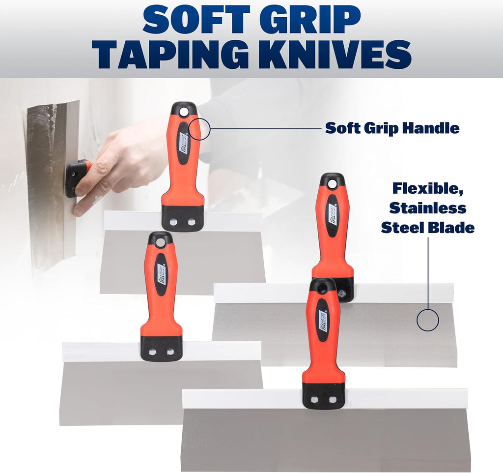 WAL-BOARD TOOLS Deluxe Drywall Finishing Tool Kit, Mud Pan, MultiTool, Taping Knife, Bucket Scoop, Saw, Mud Mixer, DTKFNSH2