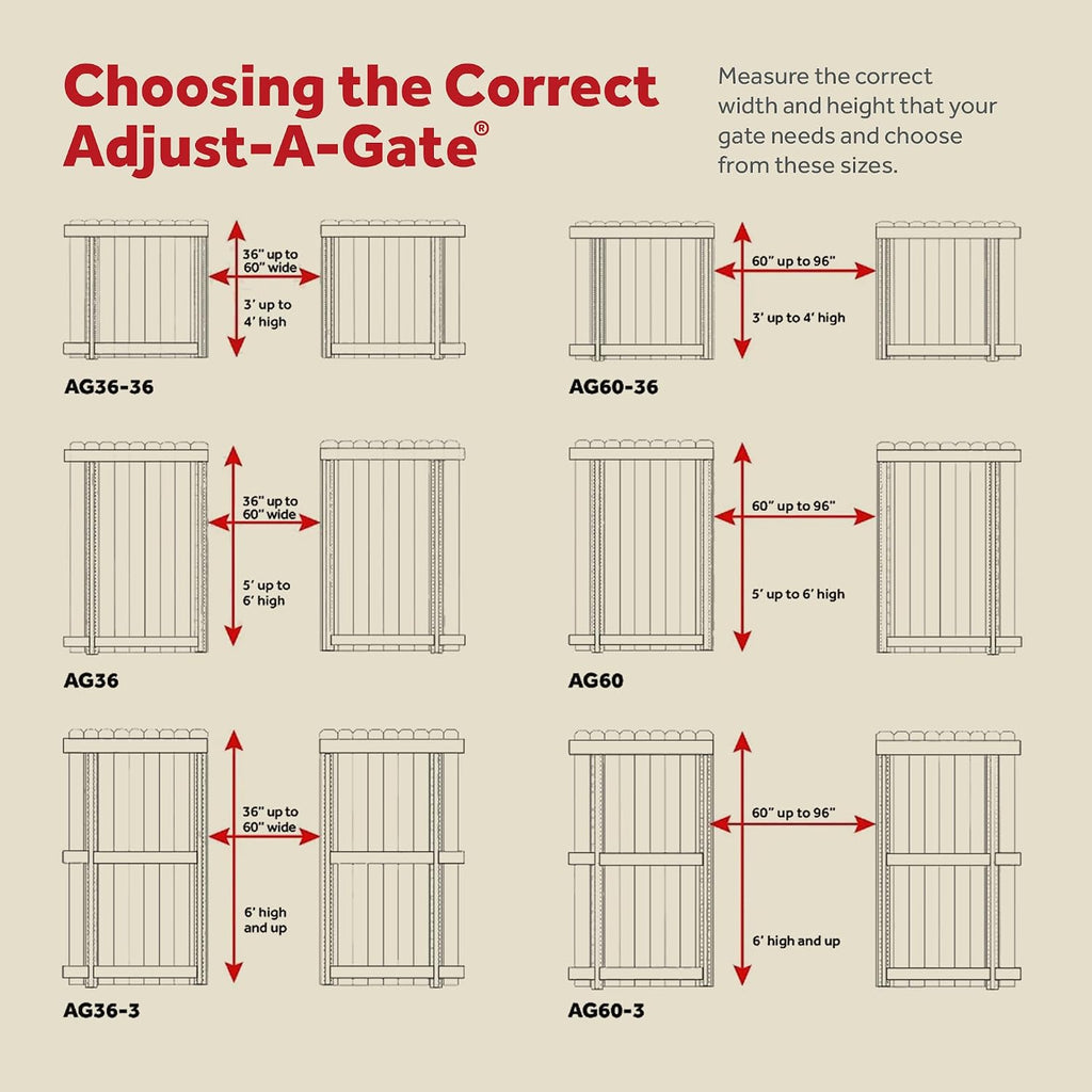 Adjust-A-Gate Build Kit, Adjustable 60'-96' Lockable 2 Way Gate (2 Pack) with Building Kit, 36'-60' (2 Pack)