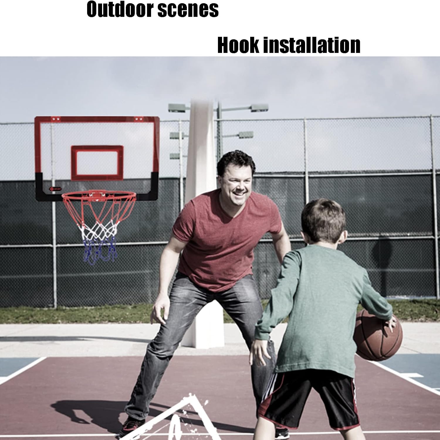 Basketball Rim Indoor Mini Basketball Hoop Set, Funny Adult Kids Basketball Board, Height Can Be Adjusted at Will (Color : Package 1)