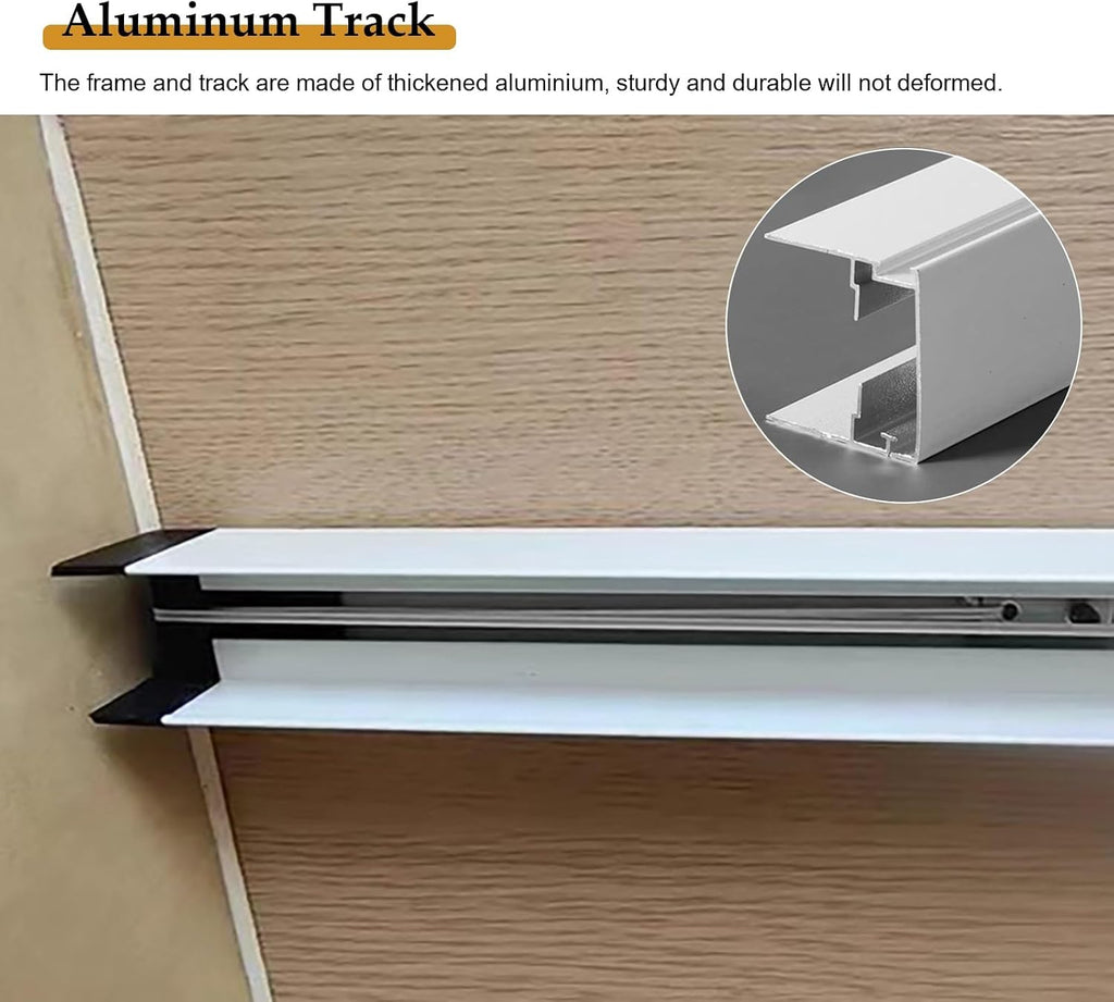 Up Down Sliding Folding Door for Storeroom, Retractable Screen Accordion Doors No Low Rail, Non-Woven Telescopic Security Gate with Aluminum Frame(60x50cm/24x20in)