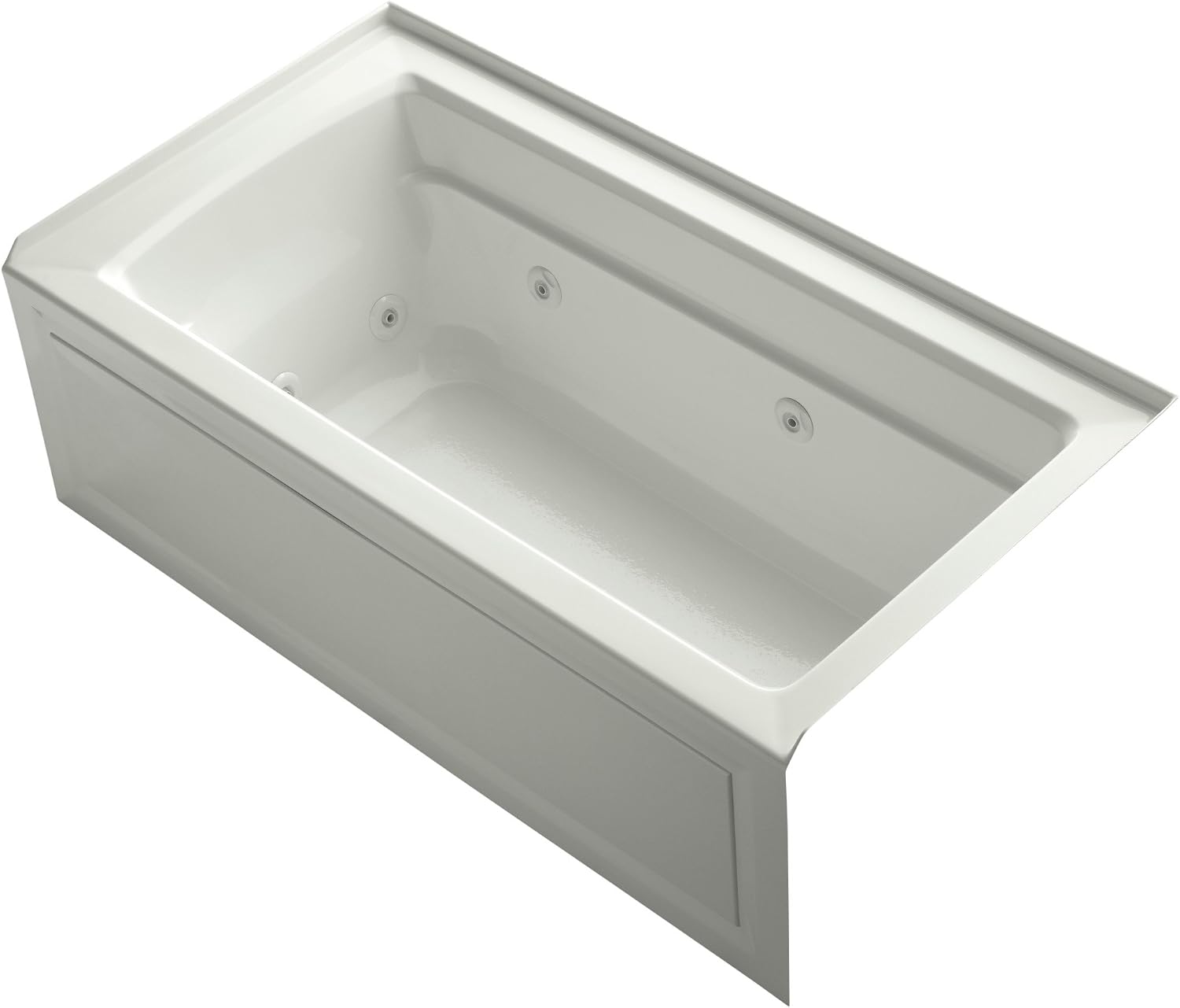 Kohler K-1122-RA-NY Archer 5Ft Whirlpool with Comfort Depth Design, Integral Apron and Right-Hand Drain, Less Heat, Dune