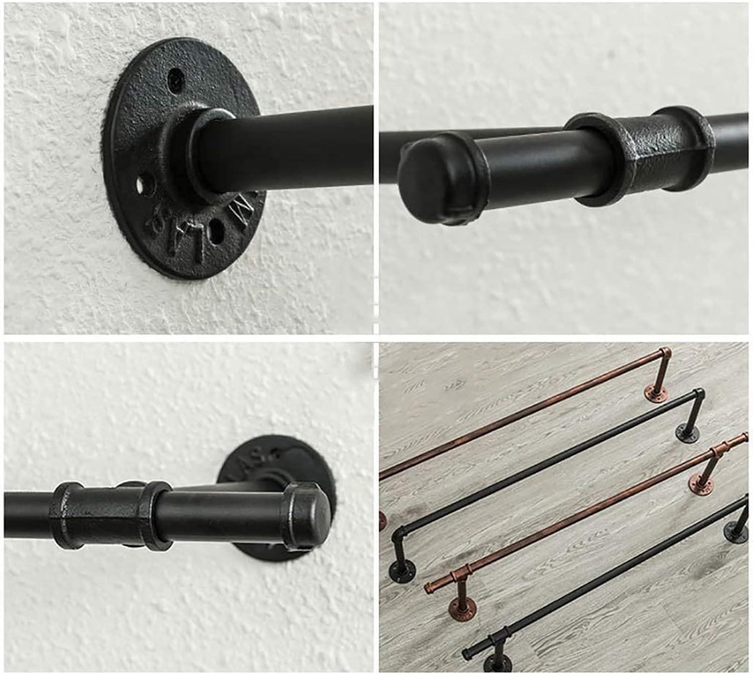 Industrial Pipe Garment Rack, Commercial Clothing Store Clothing Store Display Rack, Retail Hanger Rod Wall-Mounted Metal Hangers, Used for Study, Clothing (100cm