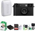 FUJIFILM X Half Premium Compact Digital Camera (Black) Bundle with Fuji Link 3 Smartphone Printer (Clay White) + Instax Mini Film + 64GB Memory Card + Flexible Tripod + Cleaning Kit + More