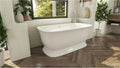 Ascend 67 in. L x 31-1/2 in. W x 23-5/8 in. H Freestanding Acrylic Bathtub, Polished Nickel Drain