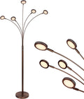 Brightech Orion Arc Floor Lamp for Living Room, Tree Floor Lamp with 5 Adjustable Arms, Multi-Head Standing Lamp with Flexible Rotating LED Lights for Bedroom, Dorm - Bright Hanging Lighting - Bronze