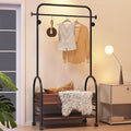 Standing Rolling Clothing Rack, Clothes Rack, for Hanging Clothes Rack, for Hanging Organizers Clothes Shoes Bags Scarf Neckties Ideal, Rolling Garment Rack with Shelf(Black,80cm/31.5in)