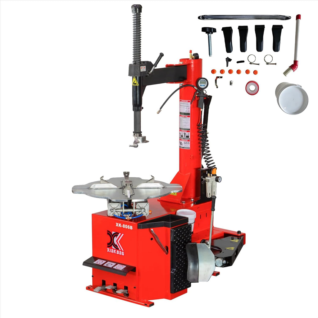 XK-806B Tire Changer Machine 2.0 Horsepower Rim Clamp 12-28 Inches with 12 Month Parts Replacement