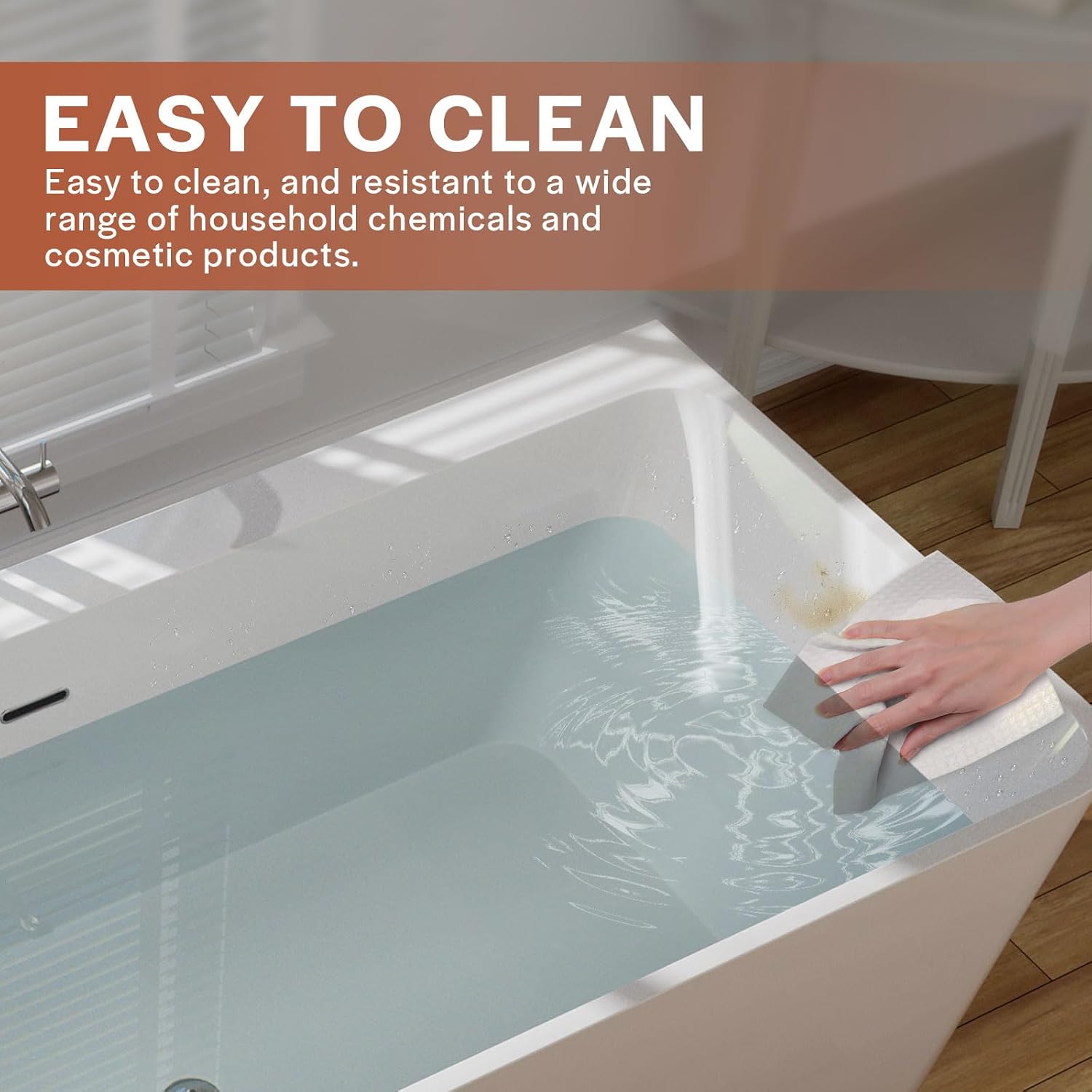 Empava 67' Bathtub Luxury Acrylic Soaking SPA Tub Modern Bathtub 67FT1516
