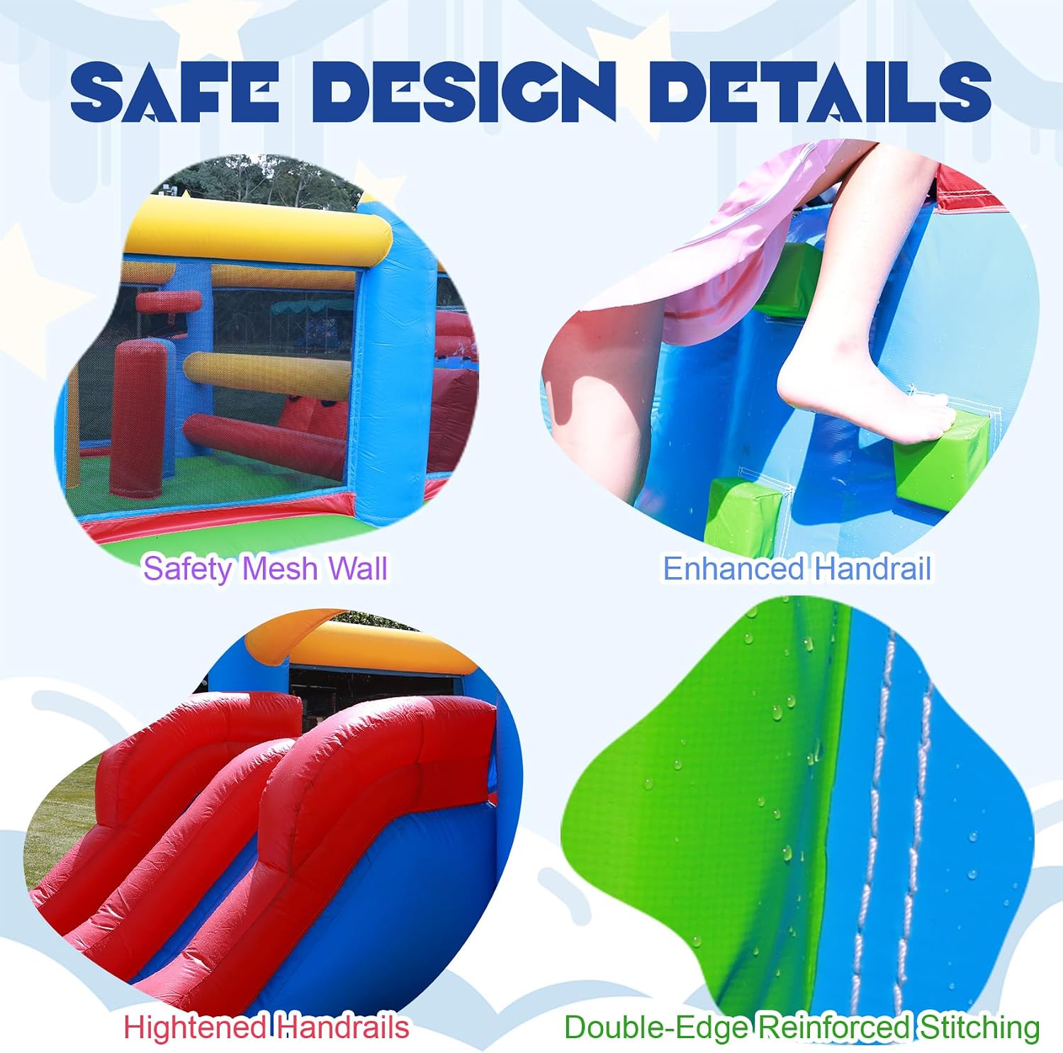 30FT Commercial Inflatable Bounce House Combo - Heavy Duty PVC Dual Racing Slides Obstacle Course Bouncer with Crawl Tunnels & Climbing Wall for Backyard, School, Church Events, Kids Adults