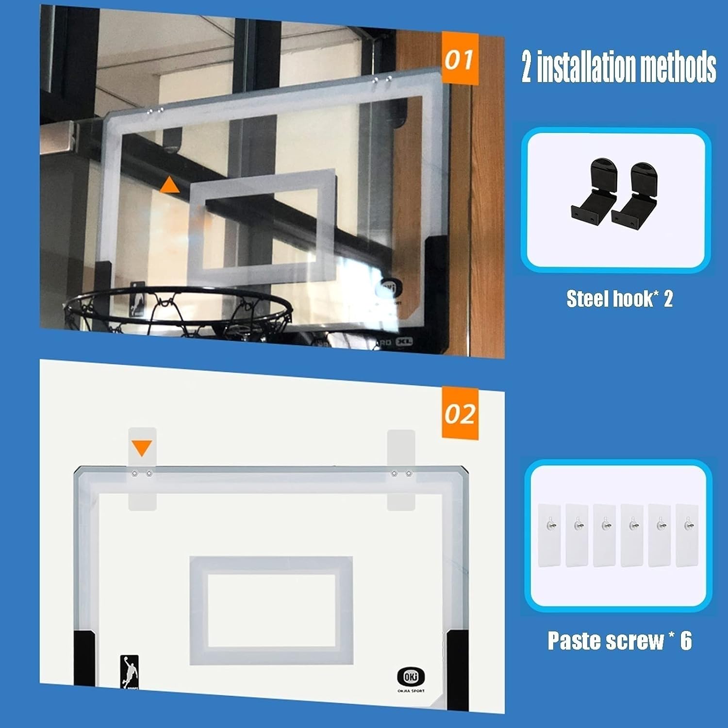 Indoor Mini Basketball Hoop, Mini Hanging Backboard Set with Ball and Pump, Portable Indoor and Outdoor Sports Toys for Children (Size : 59x40.5cm)