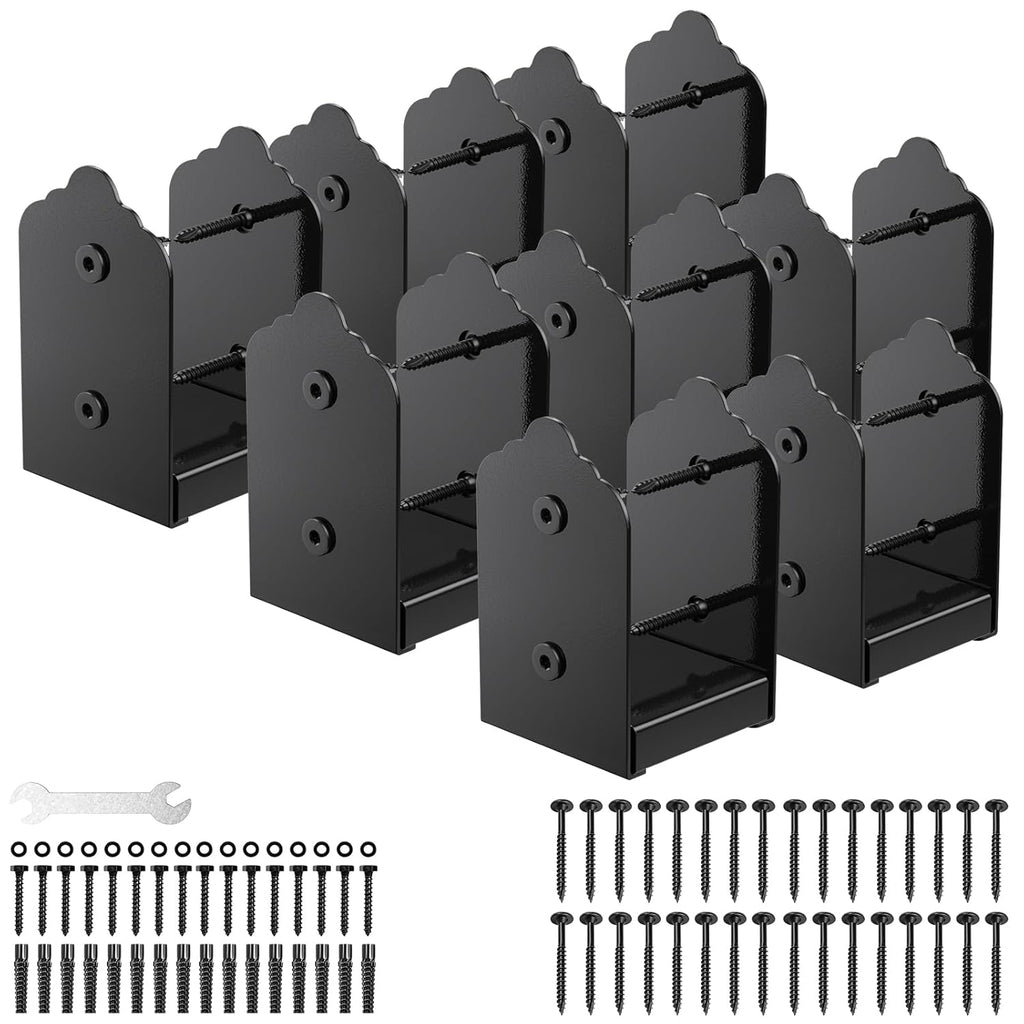4x4 Post Base, 8Pcs Stainless Steel Adjustable Post Anchor Bracket (Internal 3.5 x 3.5), Adjustable Post Base for Pavilion Deck Porch Handrail Railing Support Decorative Anchor Plate