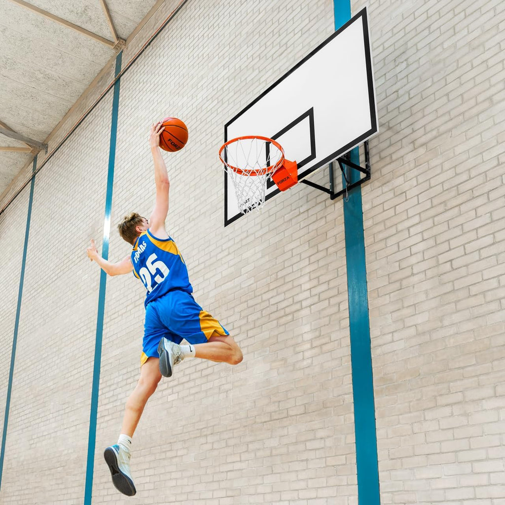 FORZA Heavy-Duty Flex Basketball Hoop | Spring Loaded and Ultra-Durable Hoop & Net | Suitable for Dunking [Indoor or Outdoor Use]