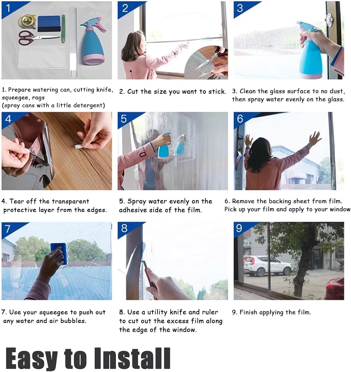 Gradient Window Film Gradient Frosted Glass Film for Shower Door, 5 ft High Self-Adhesive Window Privacy Film Decorative, One Way Door Sticker Gradual Films, Custom Wide(WxH-1400x152cm/551x60in)