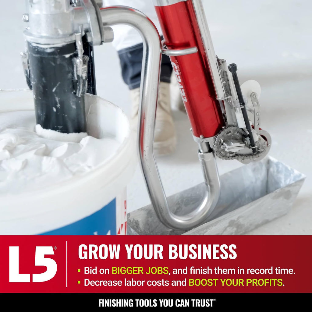 LEVEL5 Automatic Drywall Taper | Fast Taping of Flats & Butt Joints | Quick-Clean Head | Precision Machined Aluminum & Stainless | Sheetrock Gyprock Wallboard | 4-760