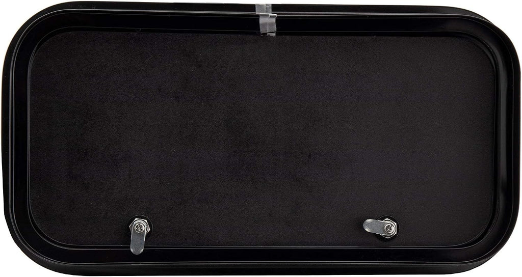 RecPro RV Baggage Door | Rounded Corners | Camper | Compartment Door | Black Fiberglass (36' W x 12' H) | Made in America