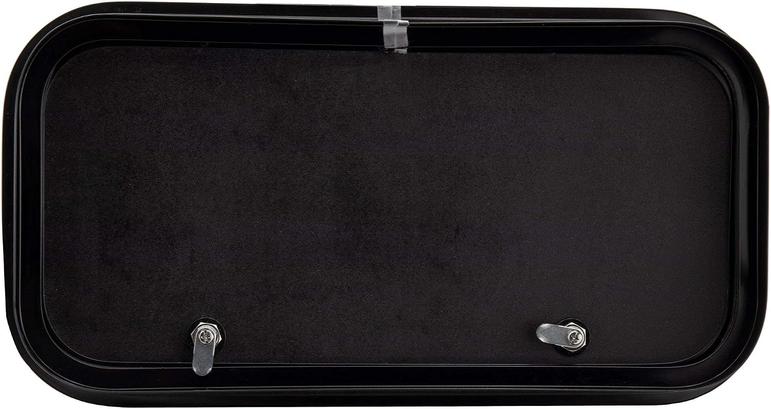RecPro RV Baggage Door | Rounded Corners | Camper | Compartment Door | Black Fiberglass (36' W x 12' H) | Made in America