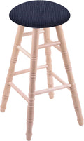 XL Maple Round Cushion 36' Swivel Extra Tall Bar Stool with Turned Legs, Natural Finish, and Graph Anchor Seat