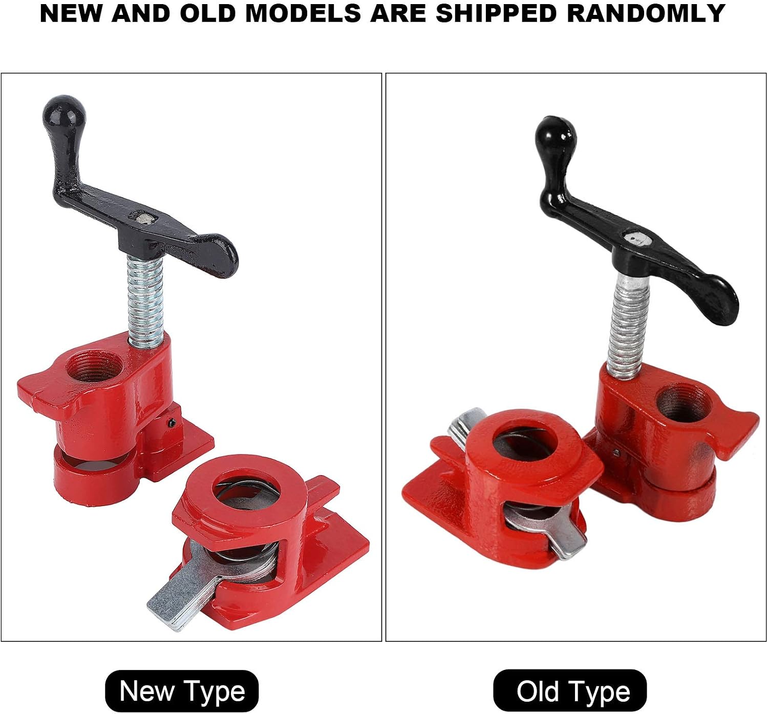 4 Pack 3 4, 4Sets Quick Release Heavy Duty Wide Base Iron Wood Gluing Pipe Clamp Set Serre Joint a Tube Metal Woodworking Workbench Clamps Cast for Woodw with Unique