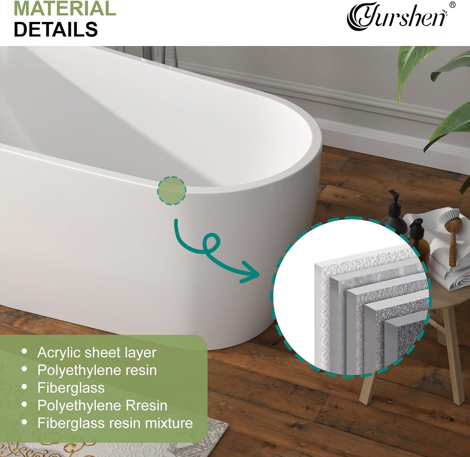 59' Freestanding White Acrylic Slipper Bathtub – Elegant Soaking Tub with Chrome Drain and Ergonomic Backrest for Luxurious Home Bathing, YSB9212
