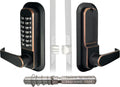 JOUNJIP Single-Sided Mechanical Keyless Combination Lever Handle Door Lock - [Square Spindle] Easier Install - Oil Rubbed Bronze - 2024 Upgrade Version