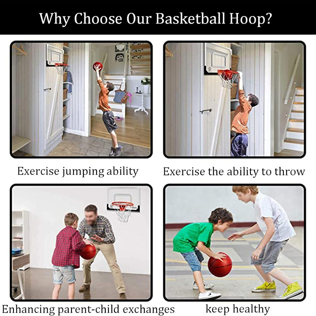 Basketball Rim Wall-Mounted Mini Basketball Hoop, Children's Indoor Sports Equipment On The Wall On The Door, 45x30cm
