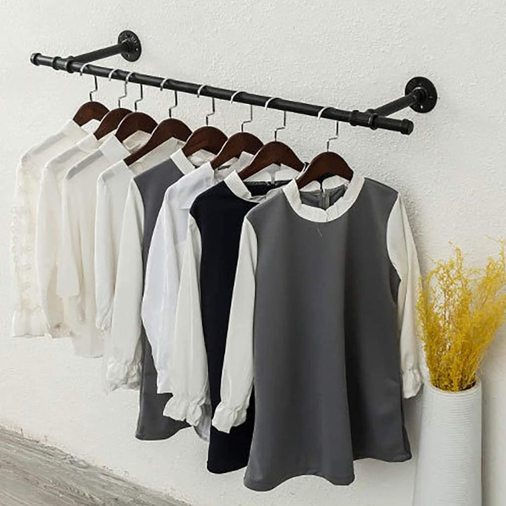 Industrial Pipe Garment Rack, Commercial Clothing Store Clothing Store Display Rack, Retail Hanger Rod Wall-Mounted Metal Hangers, Used for Study, Clothing (135cm