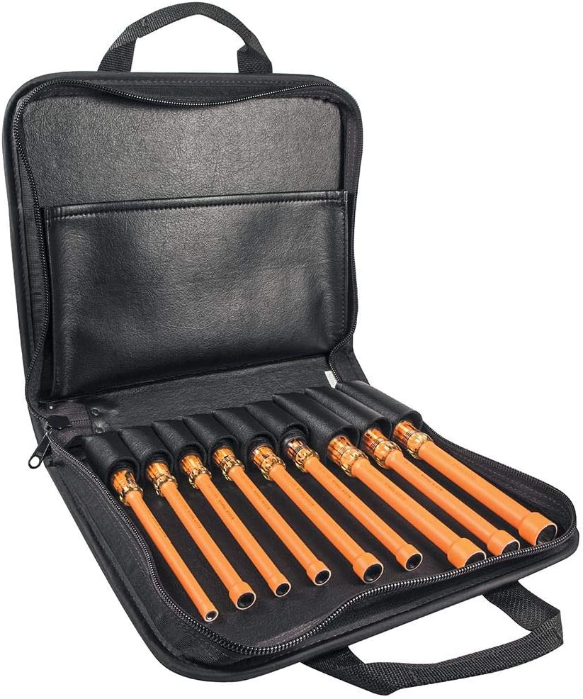 Klein Tools Insulated Screwdriver and Nut Driver Sets, Made in USA, 1000V, 9-Piece, Includes Screwdrivers with Cabinet, Keystone and Phillips Tips and Nut Drivers from 3/16 to 5/8 Inch