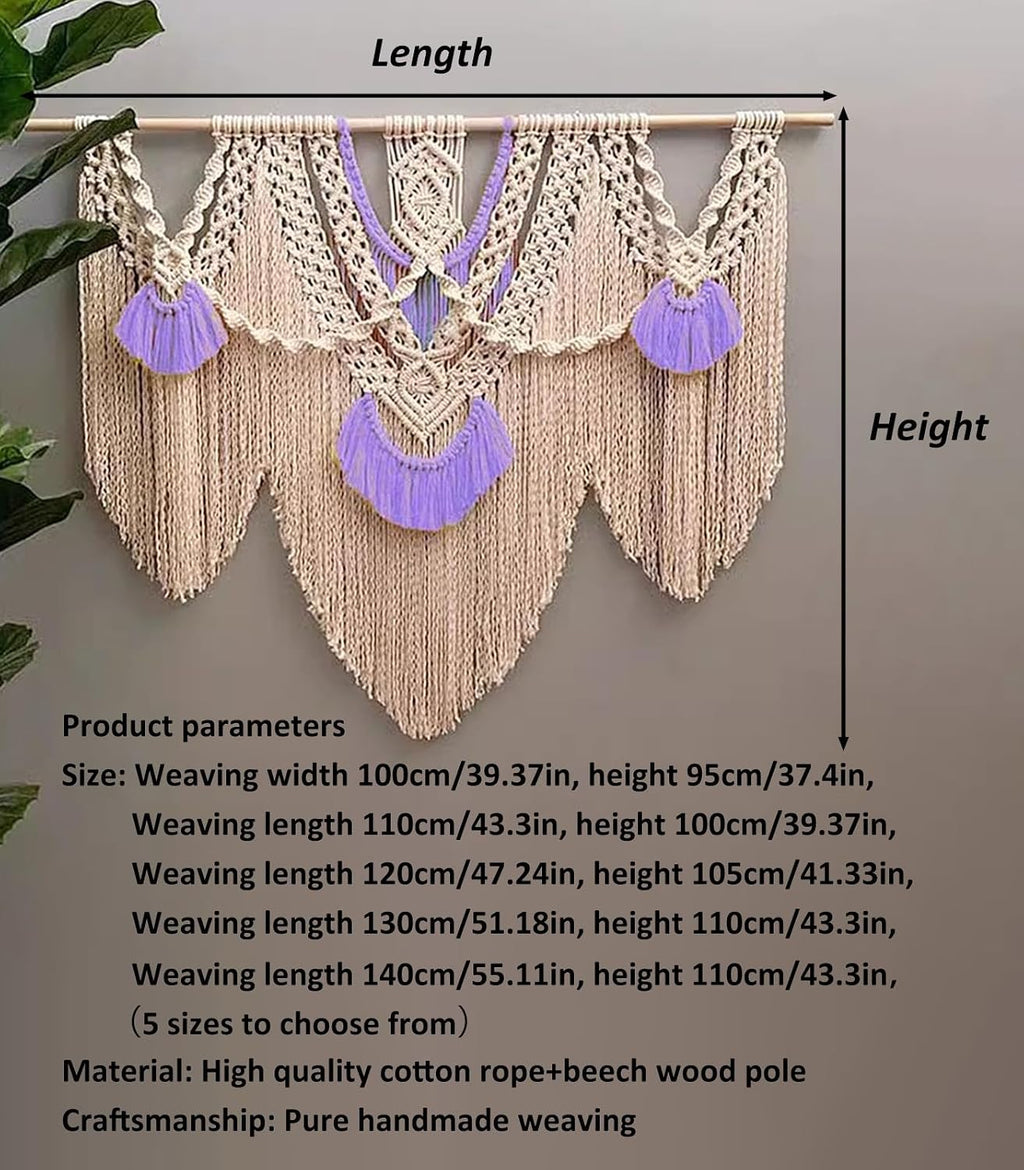 Macrame Wall Hanging Large Macrame Wall Hanging, Hand Woven Wall Tapestry Macrame Wall Decor, for Bedroom Living Room Office Studies(Off White,39.37inx37.4in)