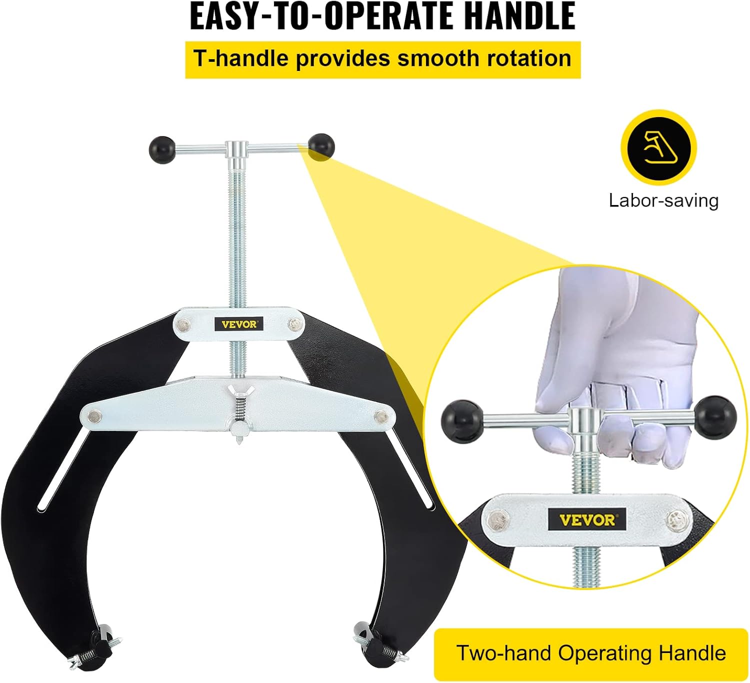 VEVOR Pipe Clamp, 5 to 12 in, High Strength Ultra Clamp with Quick Acting Screws, Steel Pipe Alignment Tool with Lightweight Design, Black