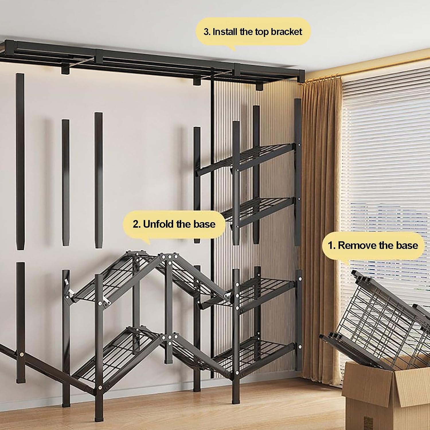 Foldable Portable Wardrobe Closet With Cover, Metal Clothes Rack, Covered Garment Rack For Hanging Clothes, Clothing Coat Storage Organizer(Grey,200cm/78.7inch)