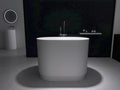 39' Japanese Soaking Bathtub, Freestanding Solid Surface Resin Stone Bathtub Modern Stand Alone Tub with Pop-up Drain and Overflow, cUPC Certified, Matte White 328MW1000
