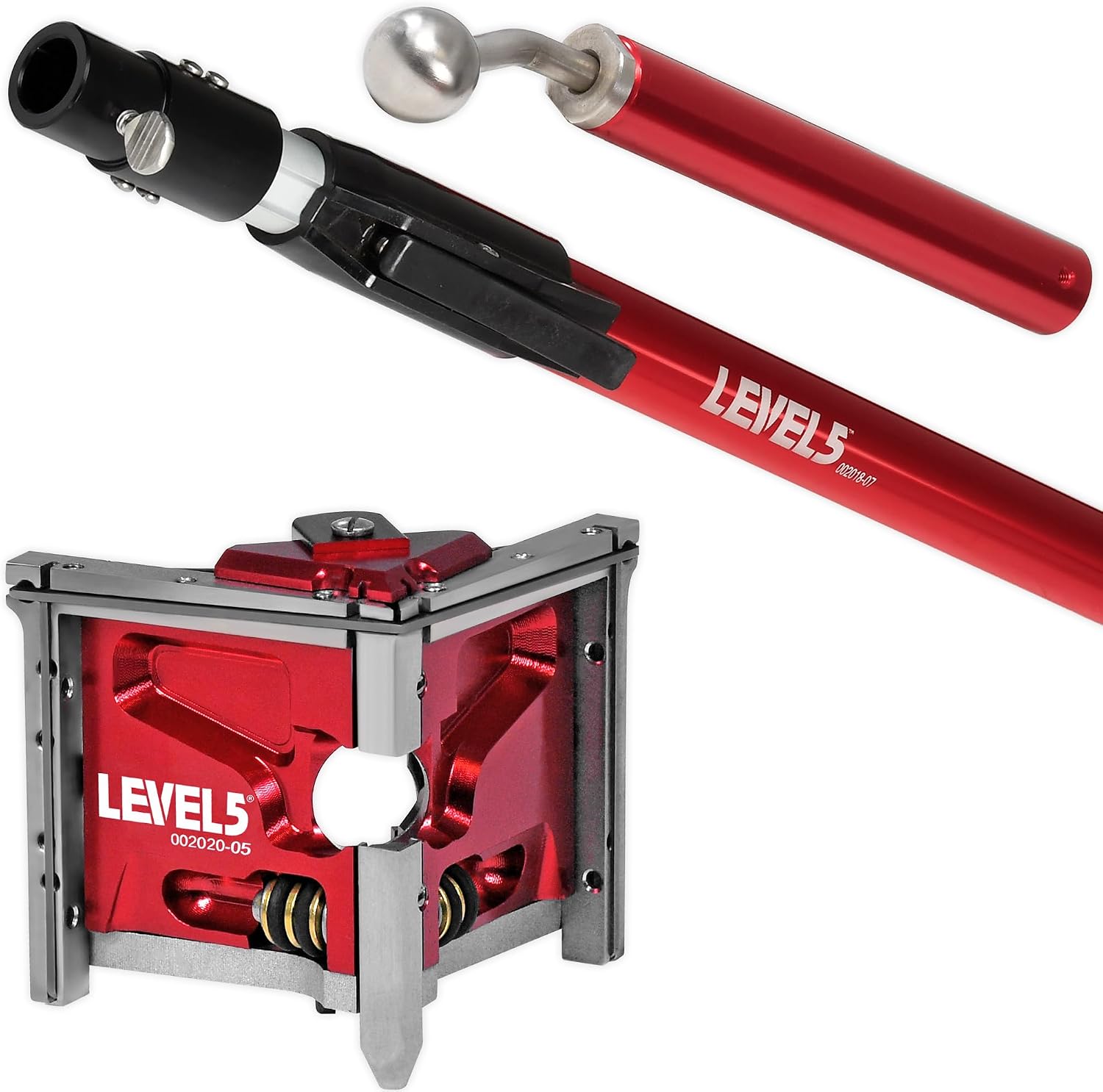 2.5-Inch Corner Finisher + Extendable Handle - LEVEL5 | Pro-Grade | Angle Head Tool | Drywall Gyprock Plasterboard Sheetrock | 4-536