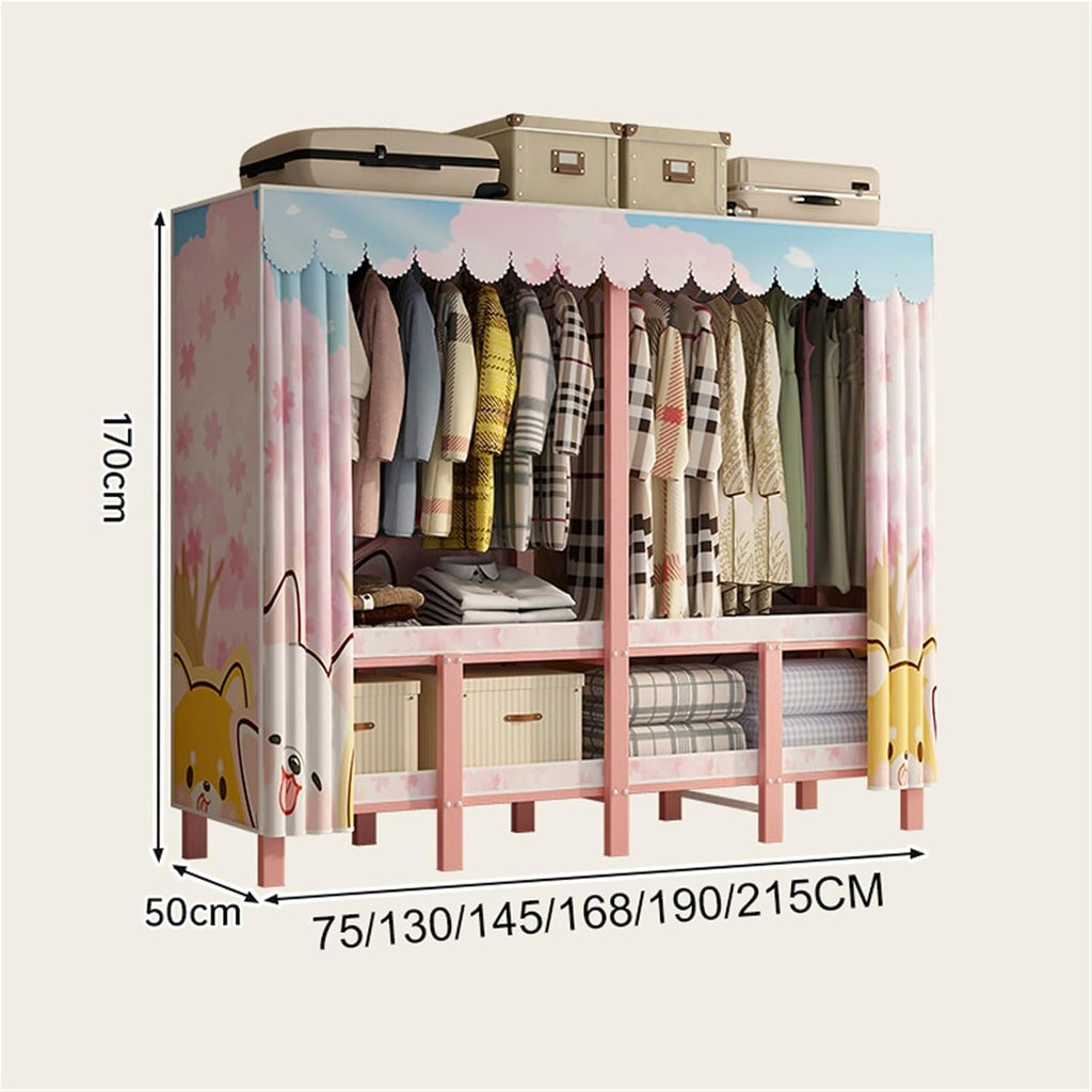 Heavy Duty Covered Clothes Rack Portable Closet Rack,Clothes Rack With Cover,Clothing Racks For Hanging,Max Load 800LBS,Metal Clothing Rack,for Storage And Organizer(75CM)
