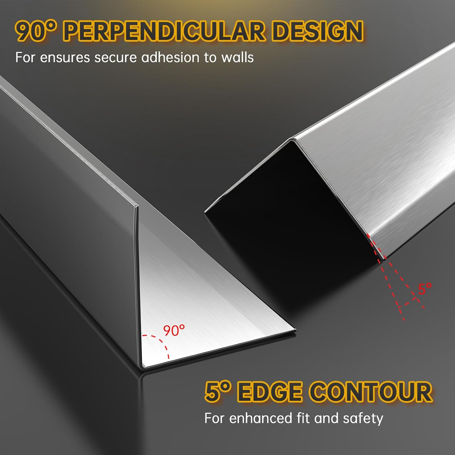 20 PCS Stainless Steel Wall Corner Guards (2 x 2 x 48 Inch),90° Angle Metal Edge Guard Corner Protectors are Designed for Wall Protection and Decoration
