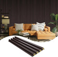 OUZUGIE WPC Acoustic Slat Wall Paneling, 8-Pack 114 x 6 Inches 3D Wall Panels for Interior Wall Decor,Living Room,TV Background,Study Room,Office Spaces,Bedroom,High Grille (Walnut)
