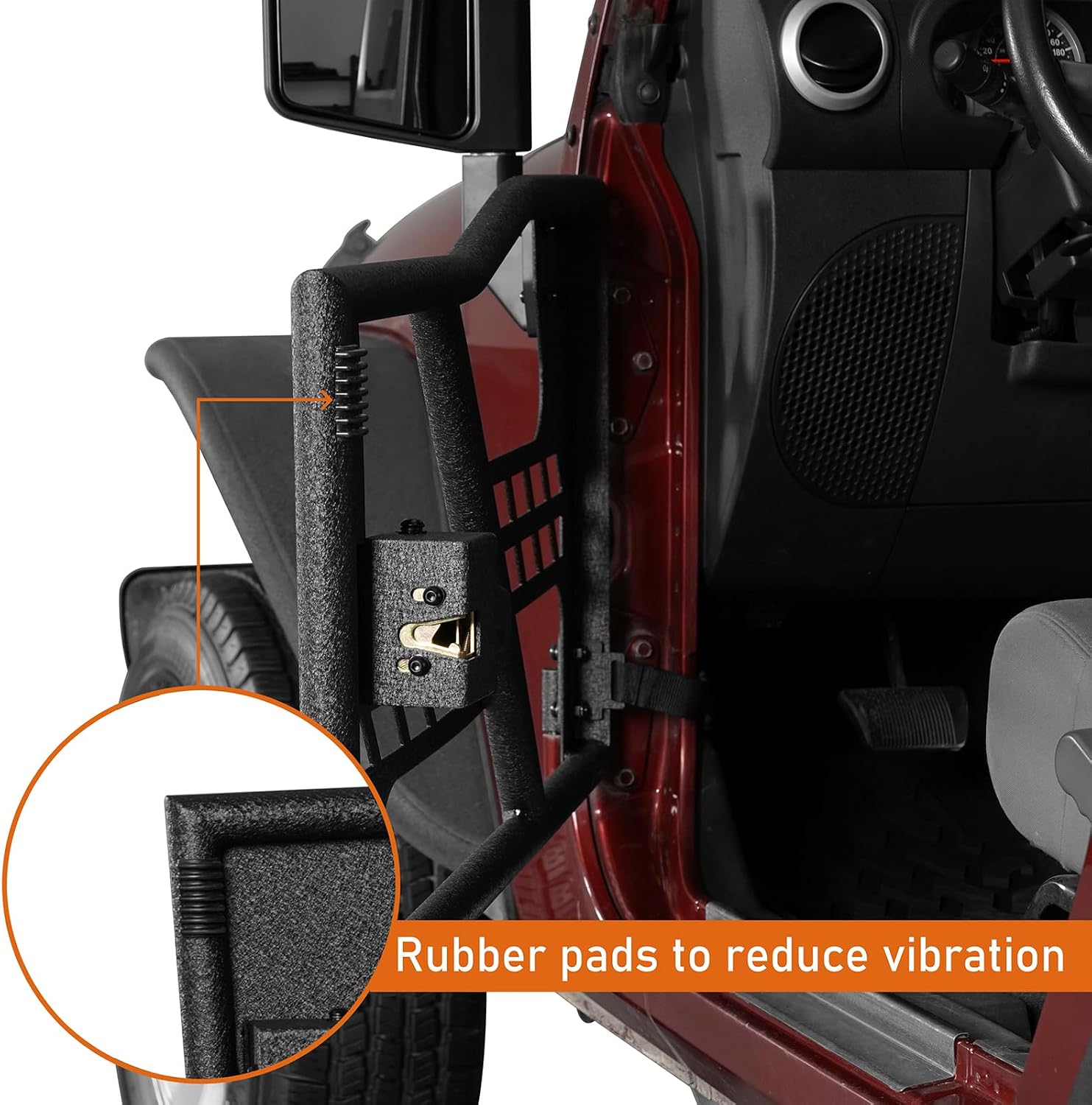 Hooke Road JK Tubular Half Doors for 2007-2018 Jeep Wrangler JK, Wrangler Offroad Trail Doors with OE-Style Latches, Open-Air Summer Driving (2-Door Only)