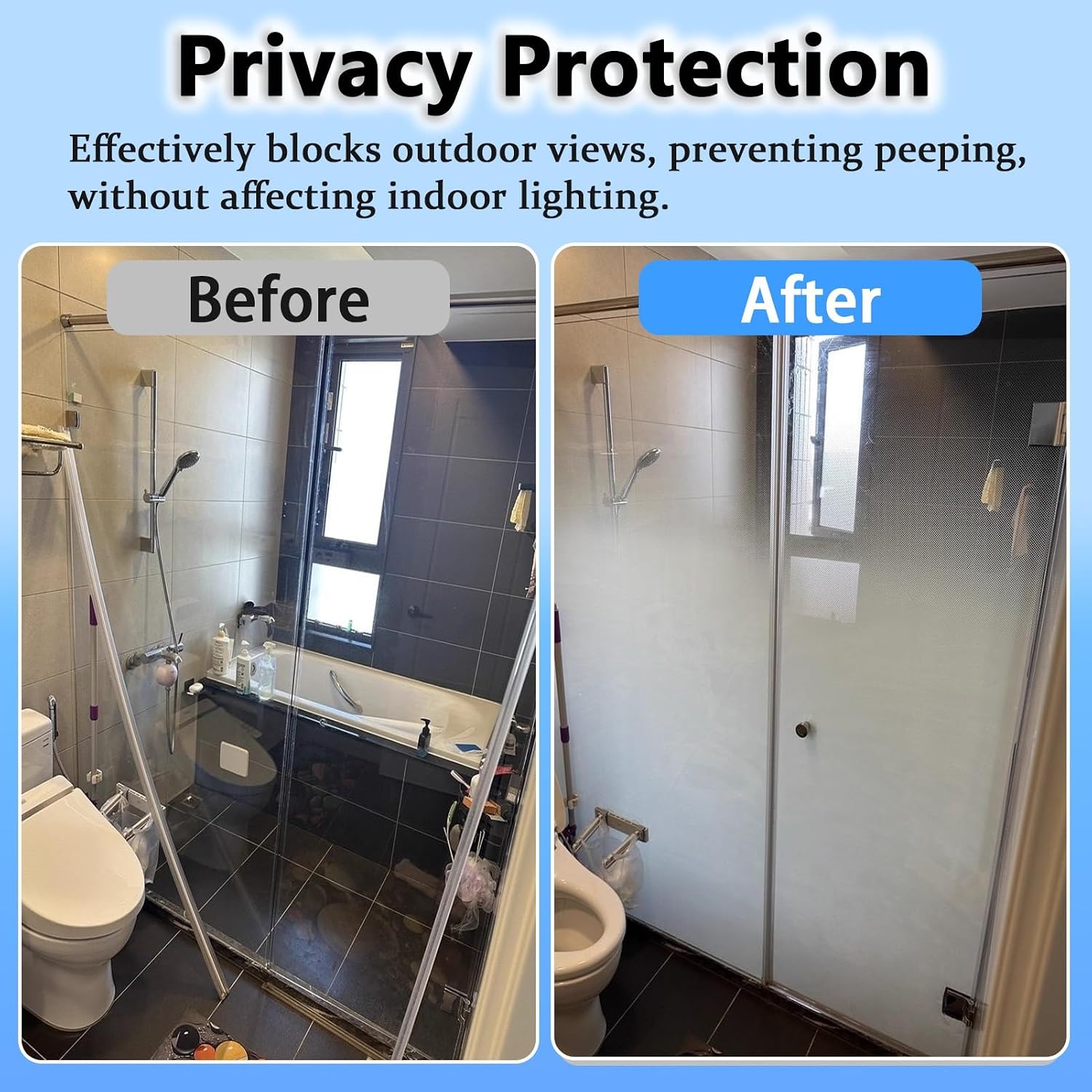 Gradient Window Film One Way Gradient Dot Patterns Privacy Film, 72 in Tall Frosted Window Gradual Clings, Non-Adhesive Glass Sticker for Hotel Office Shower Door(W 157in/399cm)