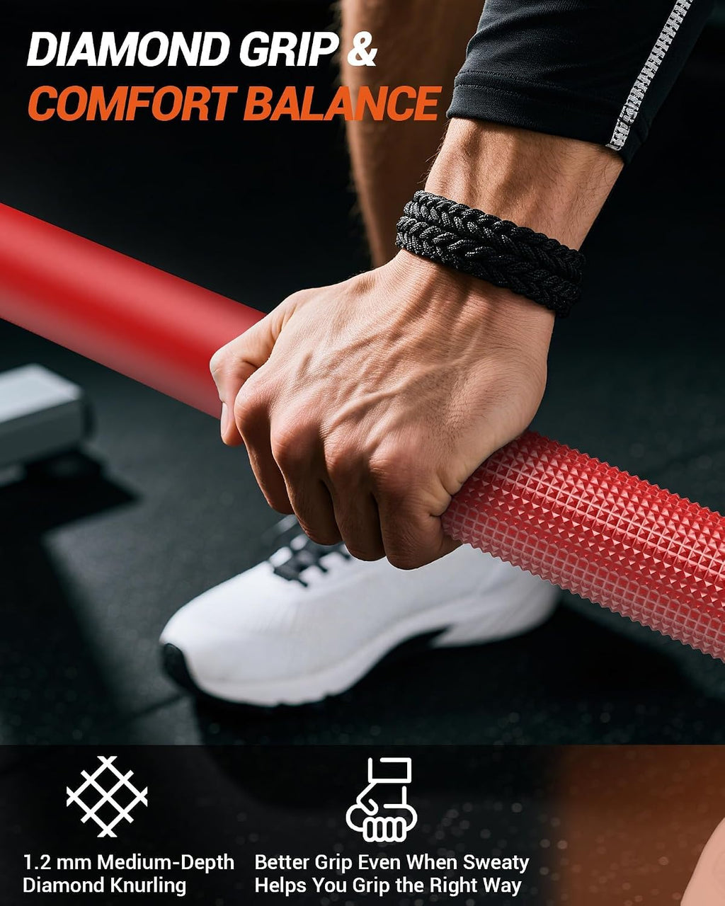 7FT Olympic Barbell 45 Lbs – 190,000 PSI Tensile Strength, 1,500 LB Capacity, 28Mm Shaft, 2' Sleeves – Weight Bar for Deadlift, Bench Press, Strength Training Bars, Home Gym Fitness Equipment