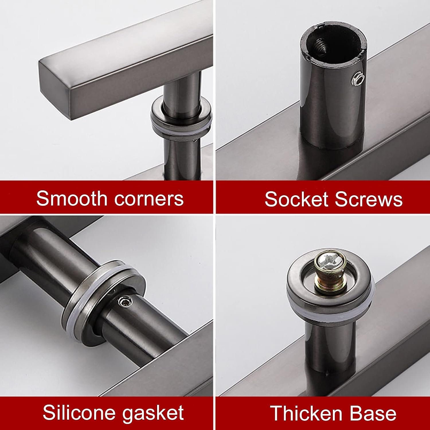 Door Handles 20Inch/24Inch/31Inch Metal Push Pull, Double Sided Pipe H Ssliding for Glass Door/Wooden Door