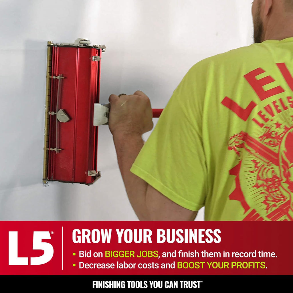 14-Inch Flat Box - LEVEL5 | Pro-Grade | Quick Clean | Drywall Sheetrock Gyprock Wallboard Finishing | 4-770