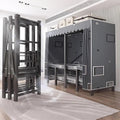 67Inch Portable Wardrobe Closet Storage Organizer for Bedroom, 23MM Thick Steel Hanging Rack with Cover Gray