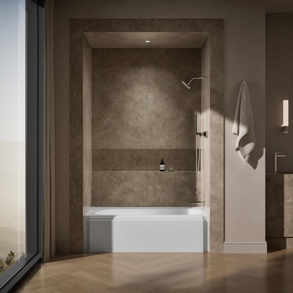 KOHLER Memoirs® 60' x 32' alcove bath with right-hand drain