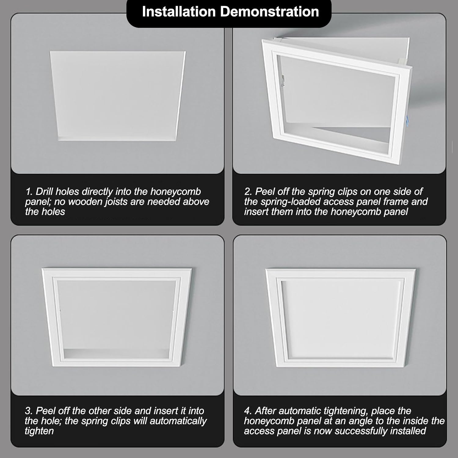 Roof Access Hatch, Access Doors, Plastic Access Panel, Concealed Touch Latches, for Wall/Ceiling, for Versatile Emergency Access Gate(60cm/23.6in)