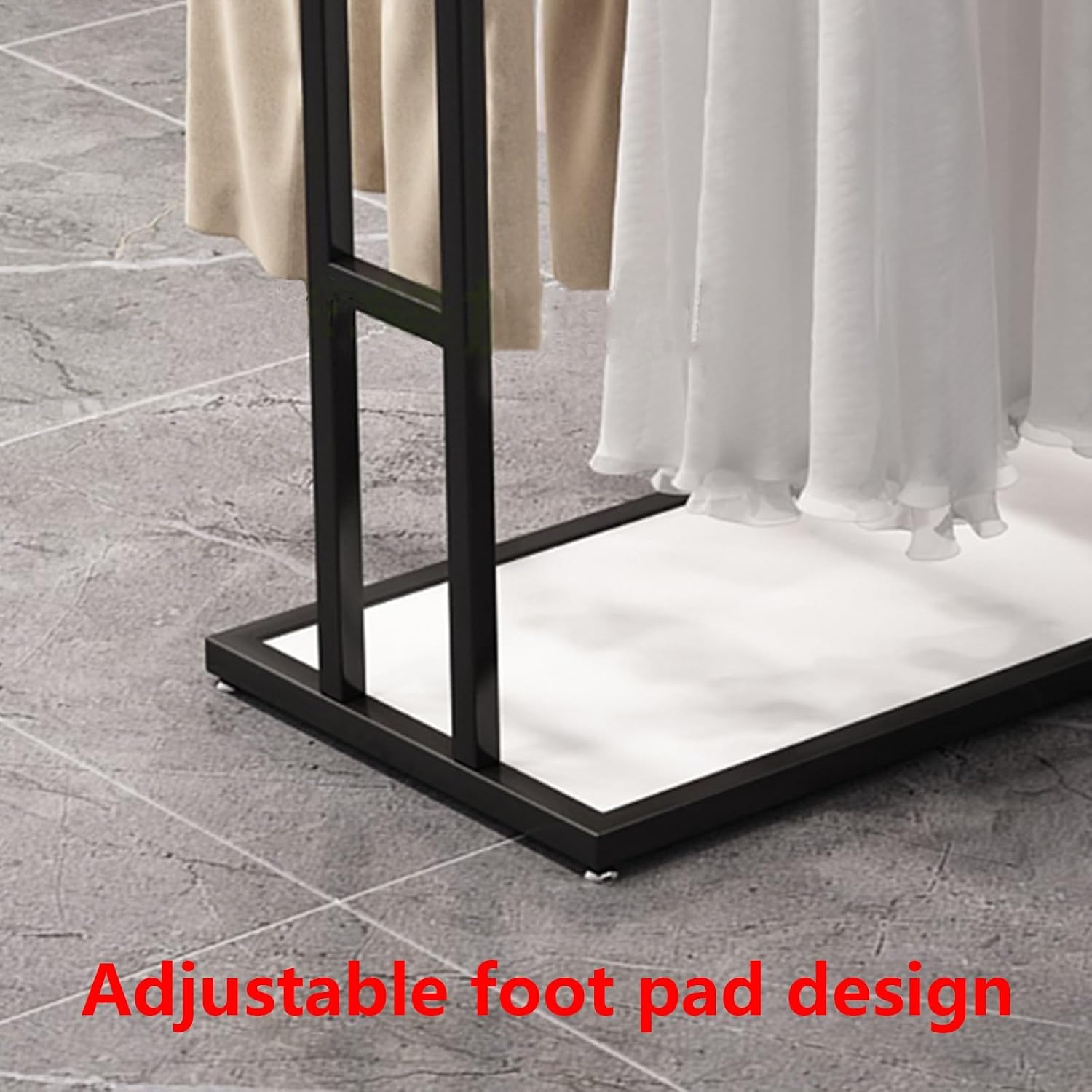 Modern Double Rod Clothing Garment Rack Heavy Duty Hanging Clothes Shelf Organizer for Bedroom and Clothing Store Fashion Display,Black 100 * 50 * 130cm