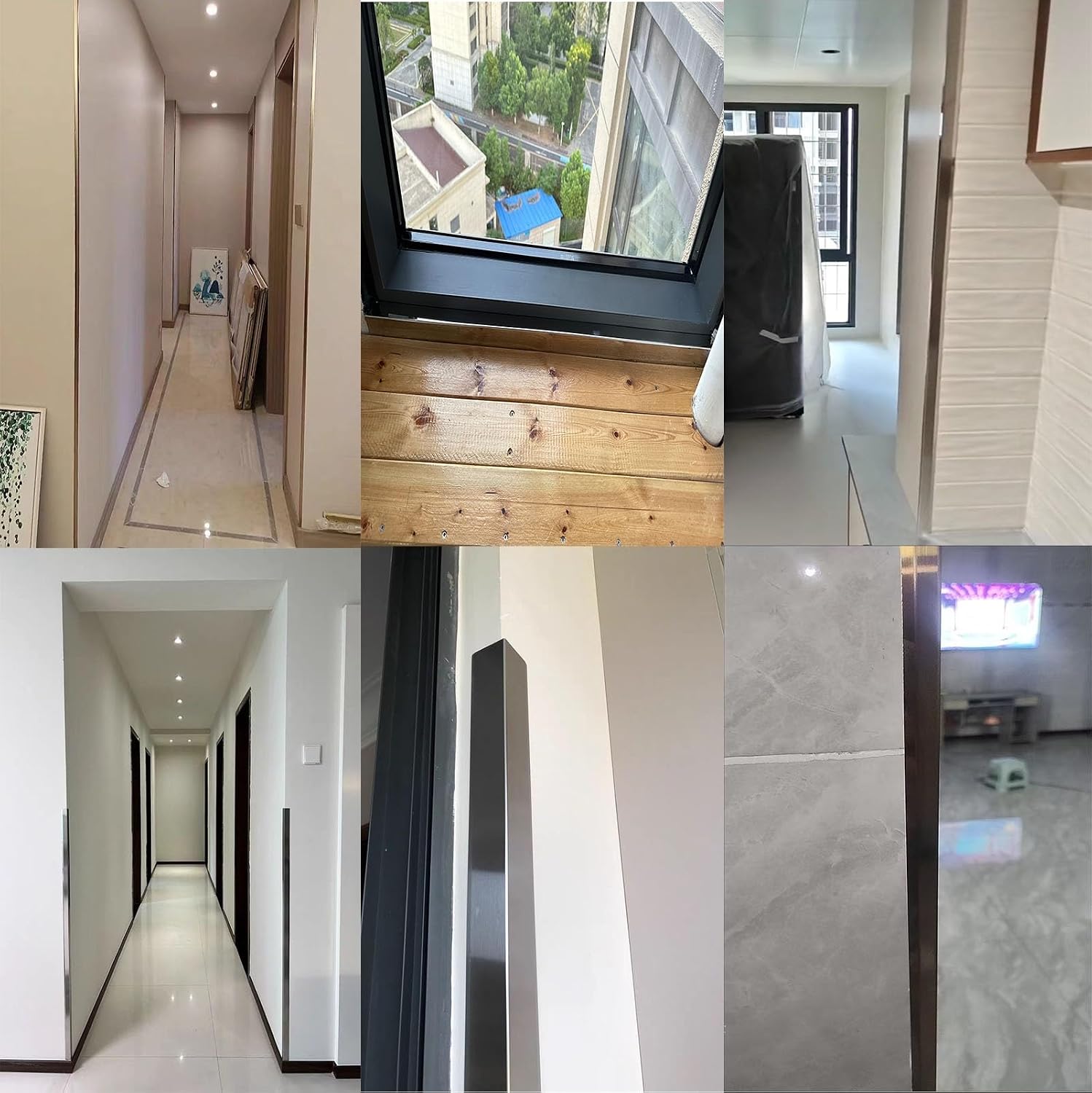 2 Inch Width Corner Guards for Wall Edge Protector, Stainless Steel 89 Degree Edge Protectors Strips for Kitchen/Corner Molding Trim Decorative(6 PCS,L 28 in)