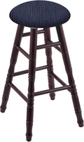 XL Maple Round Cushion 36' Swivel Extra Tall Bar Stool with Turned Legs, Dark Cherry Finish, and Graph Anchor Seat