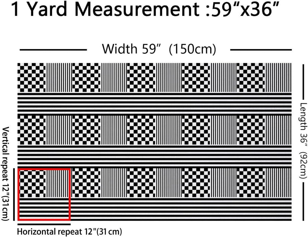 Black Plaid Stripes Fabric by The Yard,Checkered Lines Flannel Polyester Fabric for DIY Projects,Modern Simple Style Waterproof Outdoor Fabrics,Black 10 Yards,360' L x 59' W